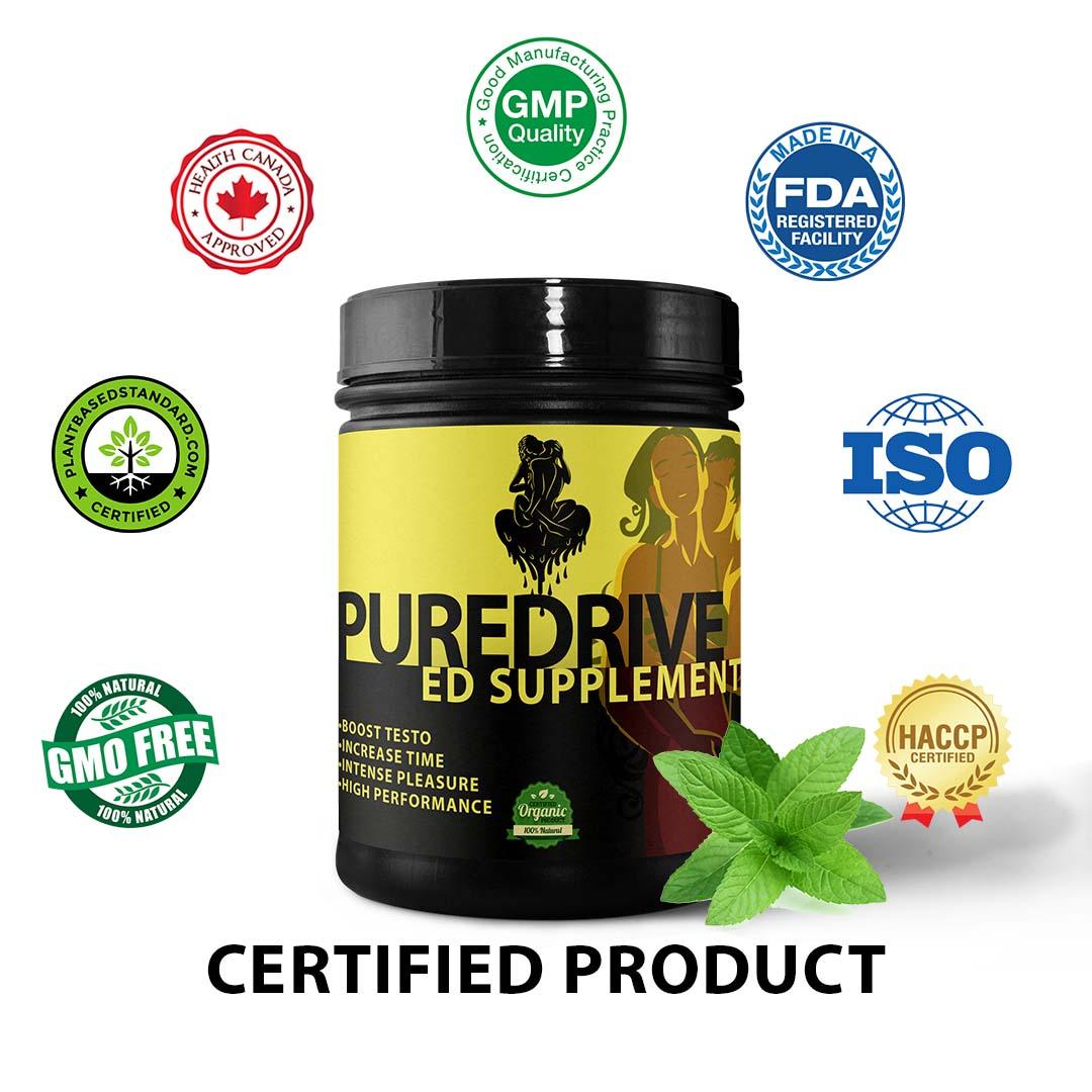 PUREDRIVE Sexual Health Supplement For Erectile Dysfunction.